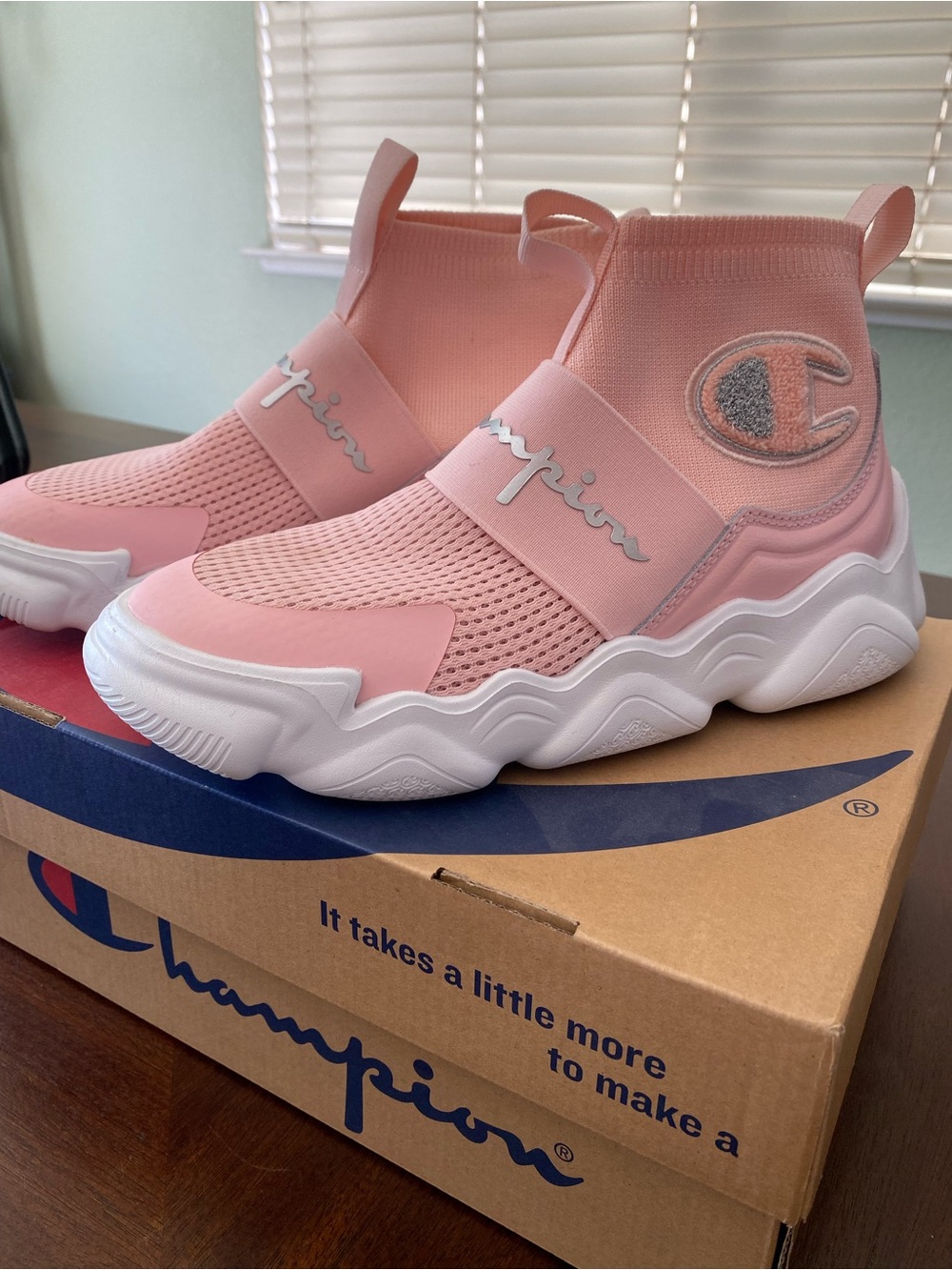 Champion Women’s Pink Knit Slip-On Athletic Sneakers